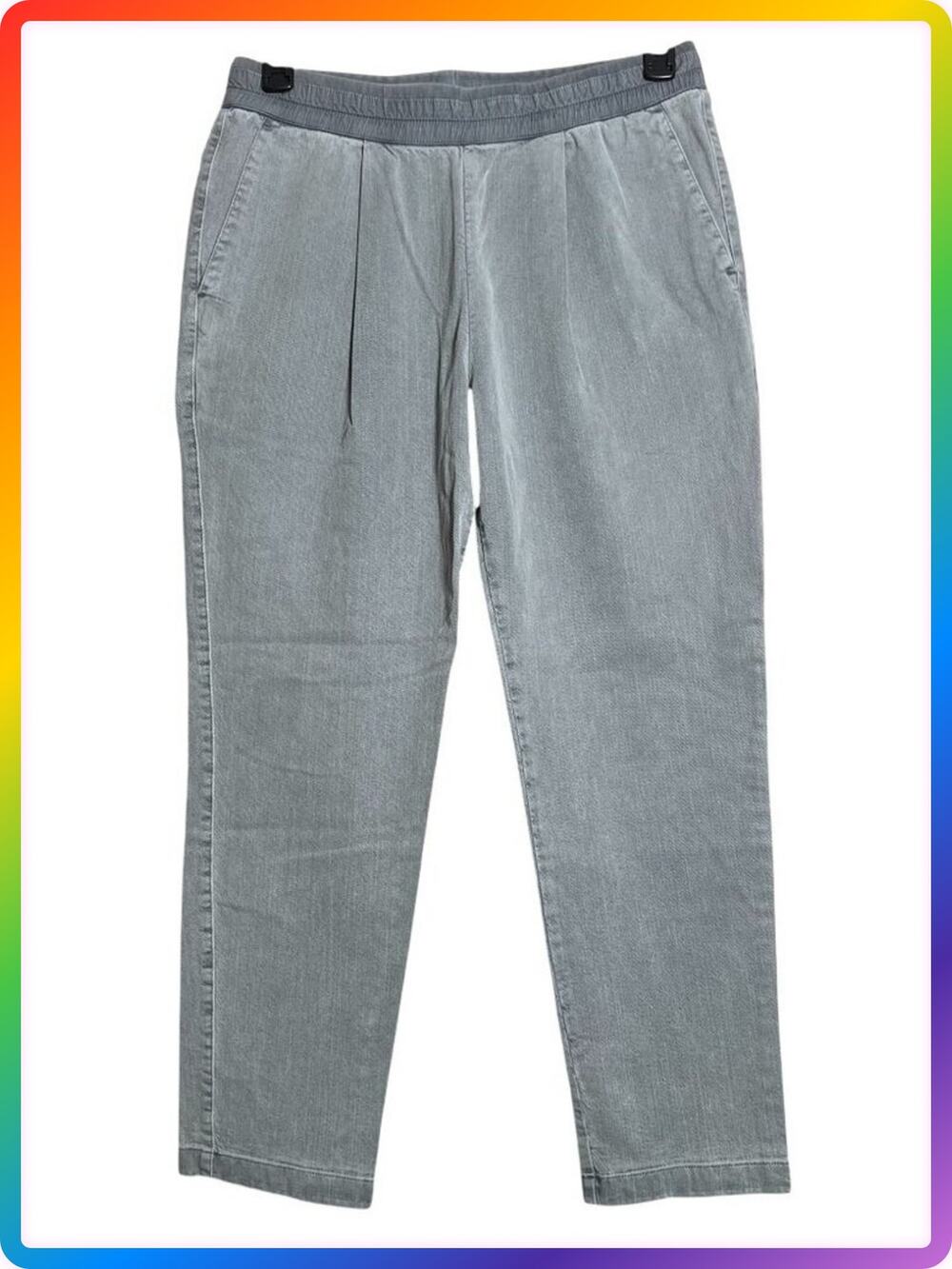 James Perse Pleated Pull On Trousers SIZE 1 Gray Stretch RUNS LARGE Relaxed